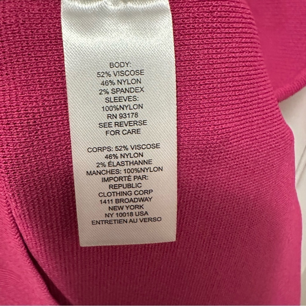 House of Harlow 1960 Fuchsia Corset Compression Knit Sheer Sleeves Mini Dress S - Picture 8 of 11